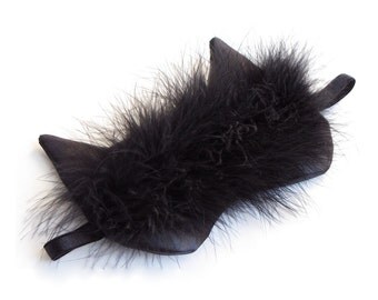 Fluffy Black Cat Sleep Mask