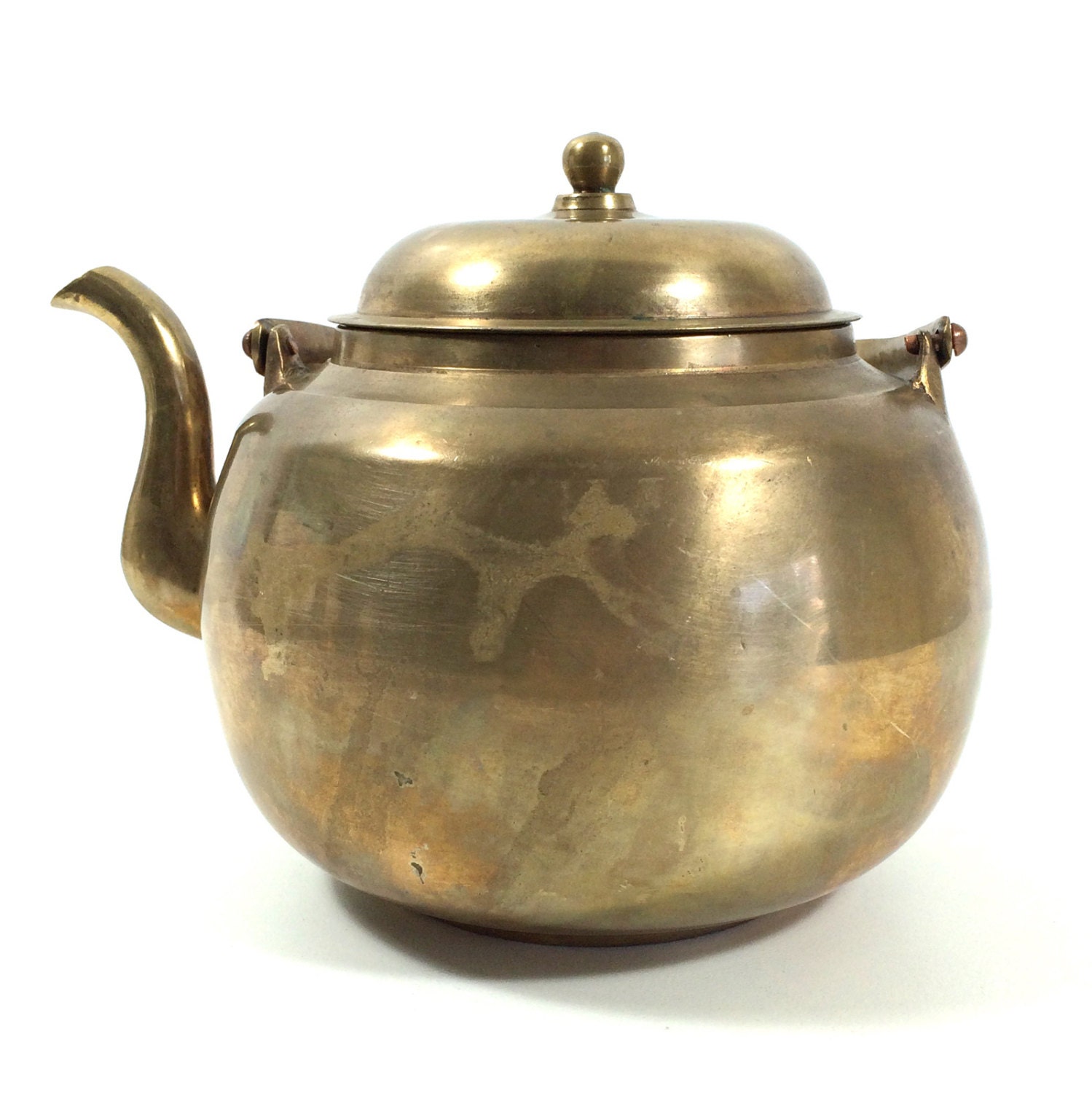 Vintage Brass Tea Kettle