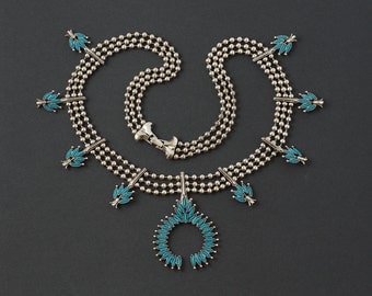 Vintage Goldette Squash Blossom Necklace