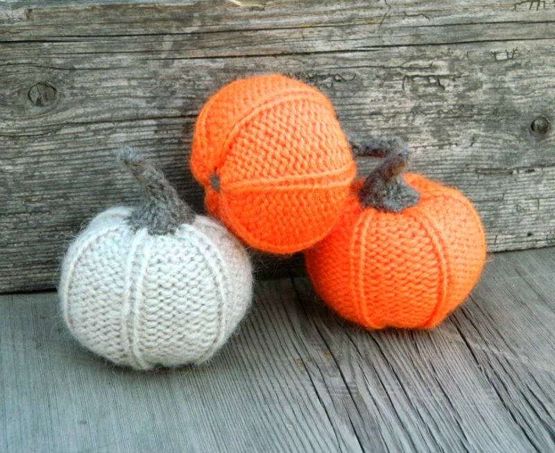 Knit Pumpkins Halloween 3pcs Halloween Decor By Hometoysbygalatova