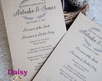 DIY Rustic Wedding Program Templates