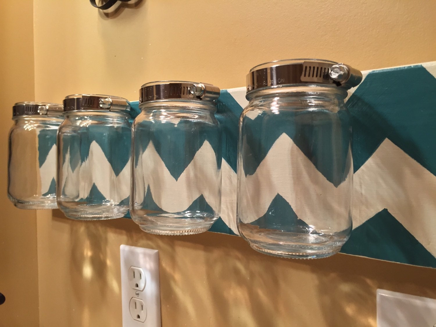 Mason Jar Organizer Mason Jar Wall Mount Bathroom Organizer