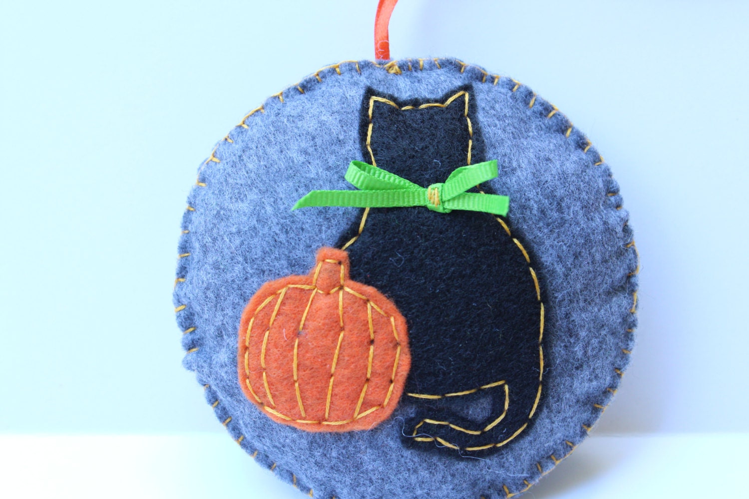 Cat Felt Ornament Black Cat Ornament Black Cat Halloween