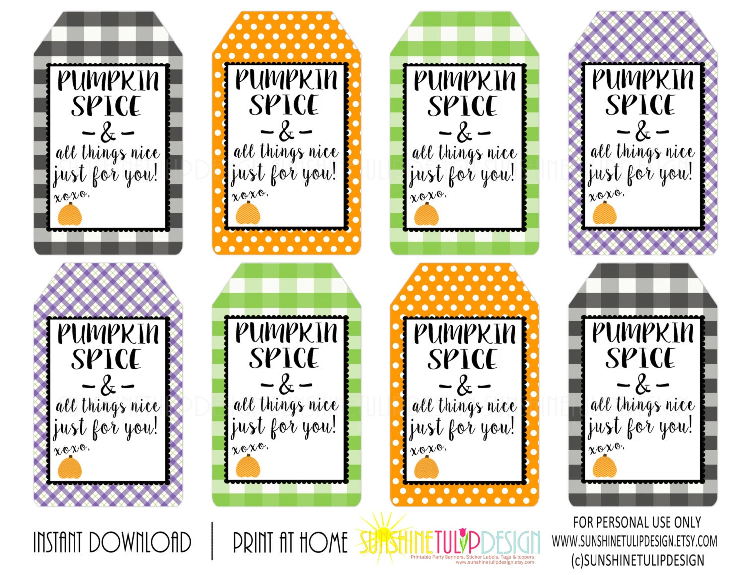 Printable Teacher Appreciation HALLOWEEN tags Pumpkin Spice