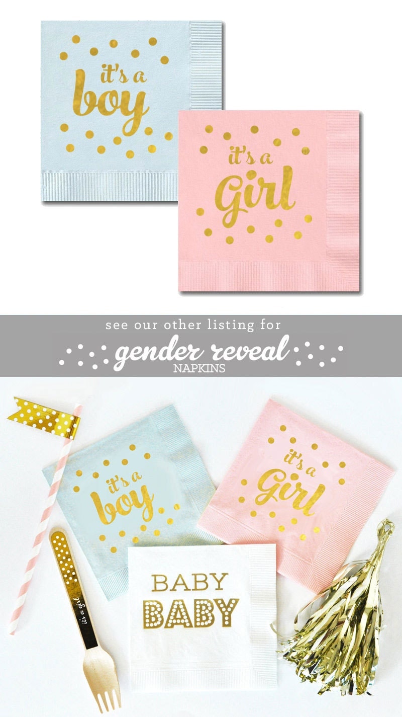 Baby Shower Napkins Baby Napkins Pink and Gold Baby Shower