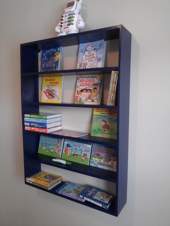 Custom Book And Toy Shelf Navy Blue