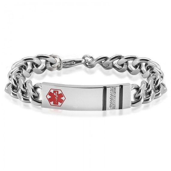 Ladies Stainless Steel Medical ID Bracelet by IceGoldJewellery