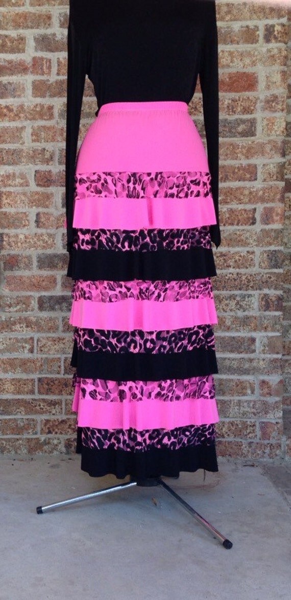 long ruffle maxi skirt