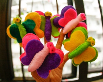 Felt animal finger puppets