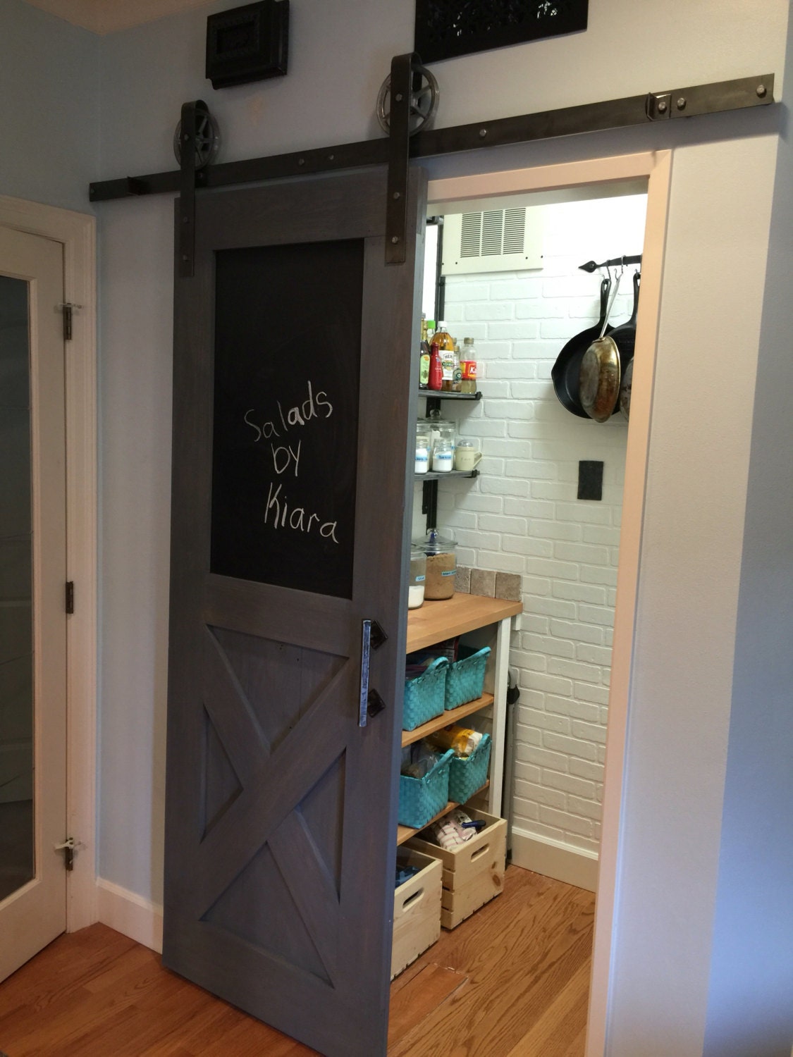 Vintage Farmhouse Chalkboard Sliding Barn Door