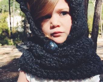 Bear Hat crochet hooded cowl baby hat childrens costume warm soft hoodie scarf the velvet acorn design