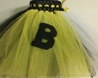 Black & Yellow/ White Sports Team 10 Inch Tutu Ready To Ship