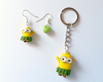 Minions FAN ART - Despicable Me Cattivissimo Me - Kevin Stuart Bob Banana Necklace earrings or Keychain