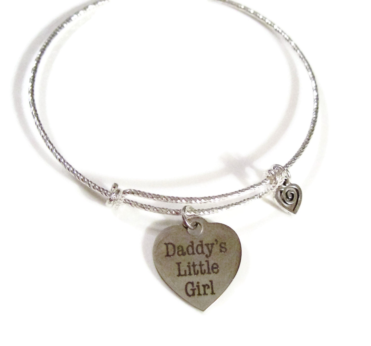 DADDY'S LITTLE GIRL Bracelet Diamond Cut 925 by LadybugfeetDesigns