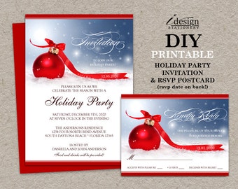 elegant christmas invitations with rsvp cards diy printable il_340x270.840831526_5hm1 elegant christmas invitations with rsvp cards diy printable,Party Invitations With Rsvp Cards