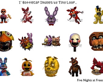 15 Five Nights at Freddy's Bottlecap Images 1" Circle 4x6 Instant Download