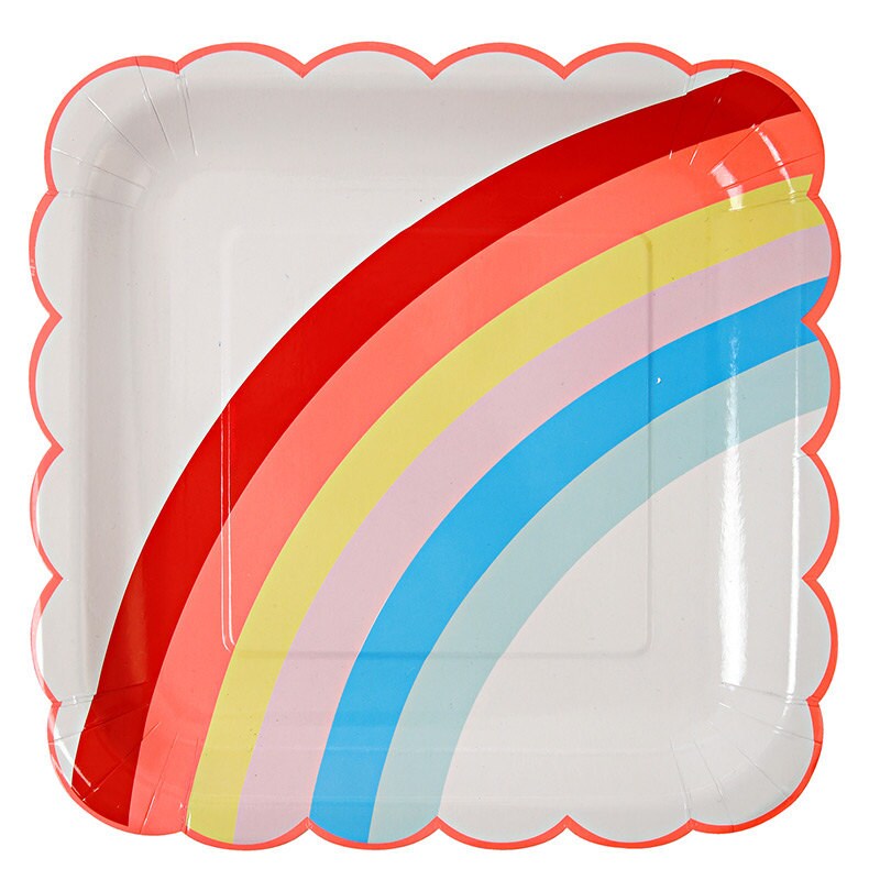 Rainbow Paper Plates Set of 12 Meri Meri Large Plates