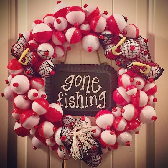 Fishing bobber wreath