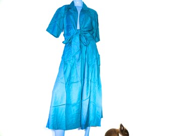 Vintage 80s Blouse and Skirt Set Bohemian Hippie Gypsy