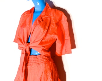 Vintage 80s Blouse and Skirt Set Bohemian Hippie Gypsy
