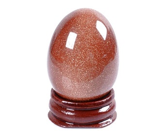 Goldstone Egg, Brown Goldstone Egg, Natural Crystal Decor Egg,Metaphysical Healing Mineral,Polished Stone Egg,Decorative Stones,Reiki Stones