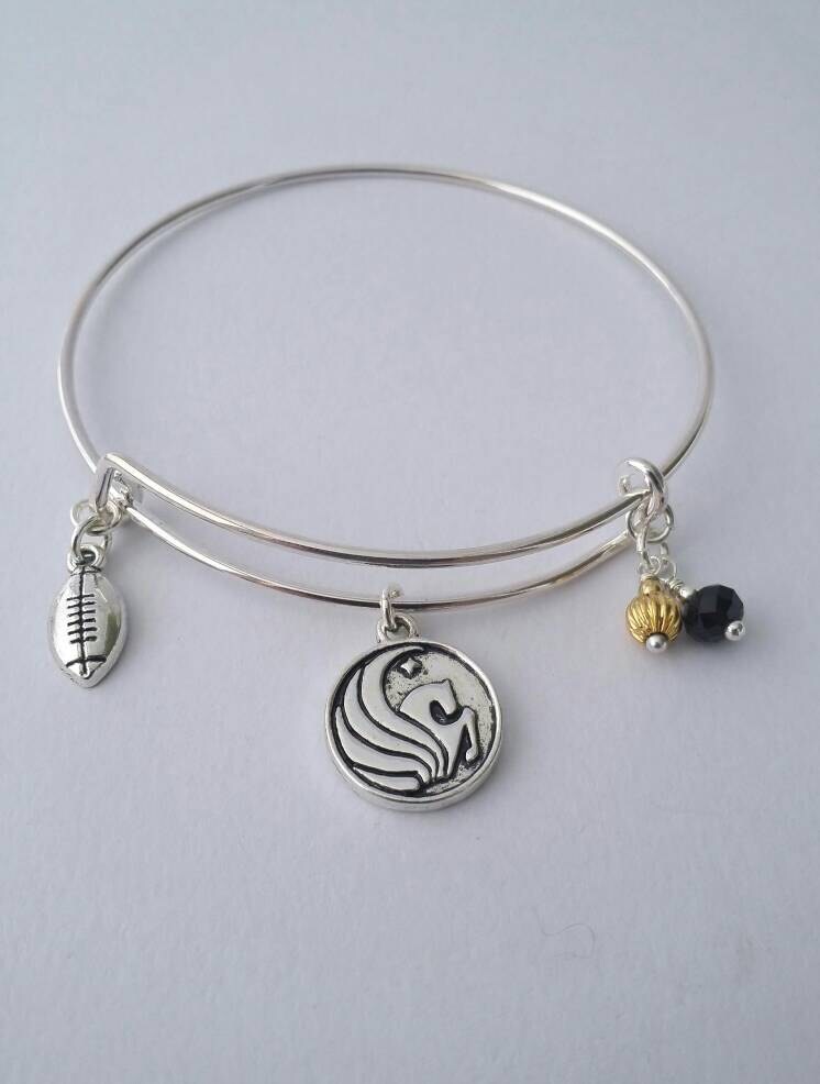 UCF Knights bangle bracelet with University of by CauliflowerCF
