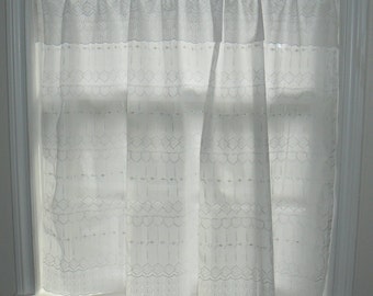 Items similar to The Cloisonne Cottage Curtain- natural linen stone tab ...