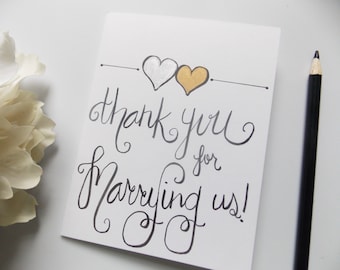 Thank you for Marrying Us Card - Officiant Thank You Card - Wedding Thank You Card -Priest Pastor Thank You Card - Card for Officiant