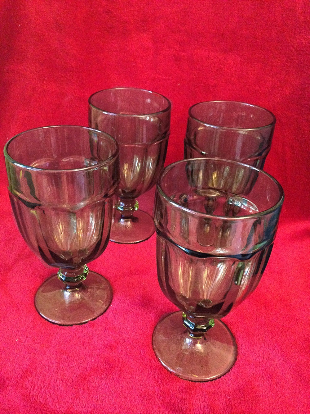 Libbey Duratuff GREEN Glass Goblets Iced Tea Glass