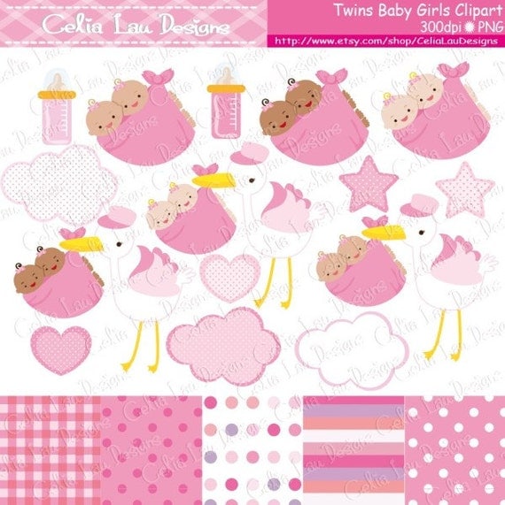 baby shower clip art for twins - photo #42