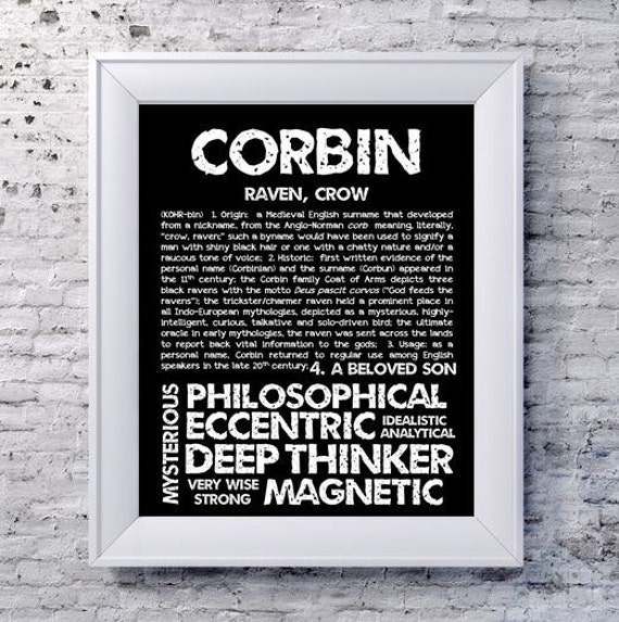 items-similar-to-corbin-personalized-name-print-typography-print