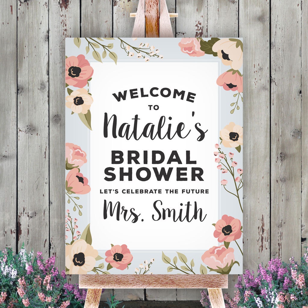 Bridal Shower Poster Bridal shower welcome sign by KaspiParty