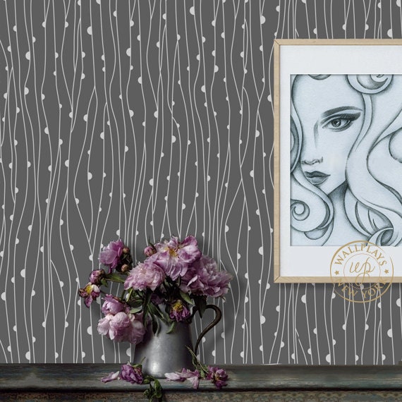 Modern Abstract Pattern Grey Removable Wallpaper Peel
