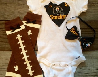 Pittsburgh Steelers baby girl onesie, steelers baby outfit,