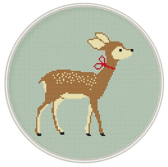 Fawn cross stitch pattern, Baby deer cross stitch pattern, Сross stitch pattern, PDF / JPEG Instant Download, Cross stitch PDF, MCS130