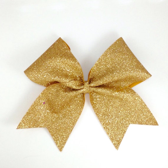 Items Similar To Vegas Gold Glitter Cheer Bow G105 On Etsy