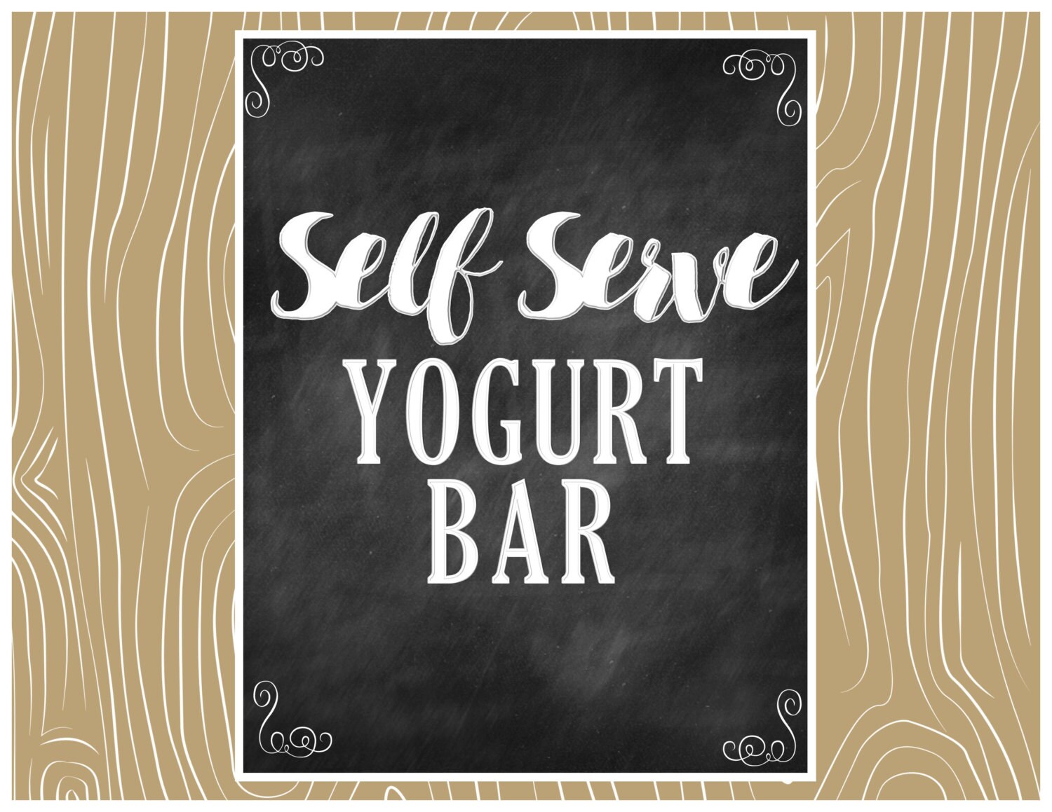 Chalkboard Yogurt Bar Sign Instant Download Dessert Table