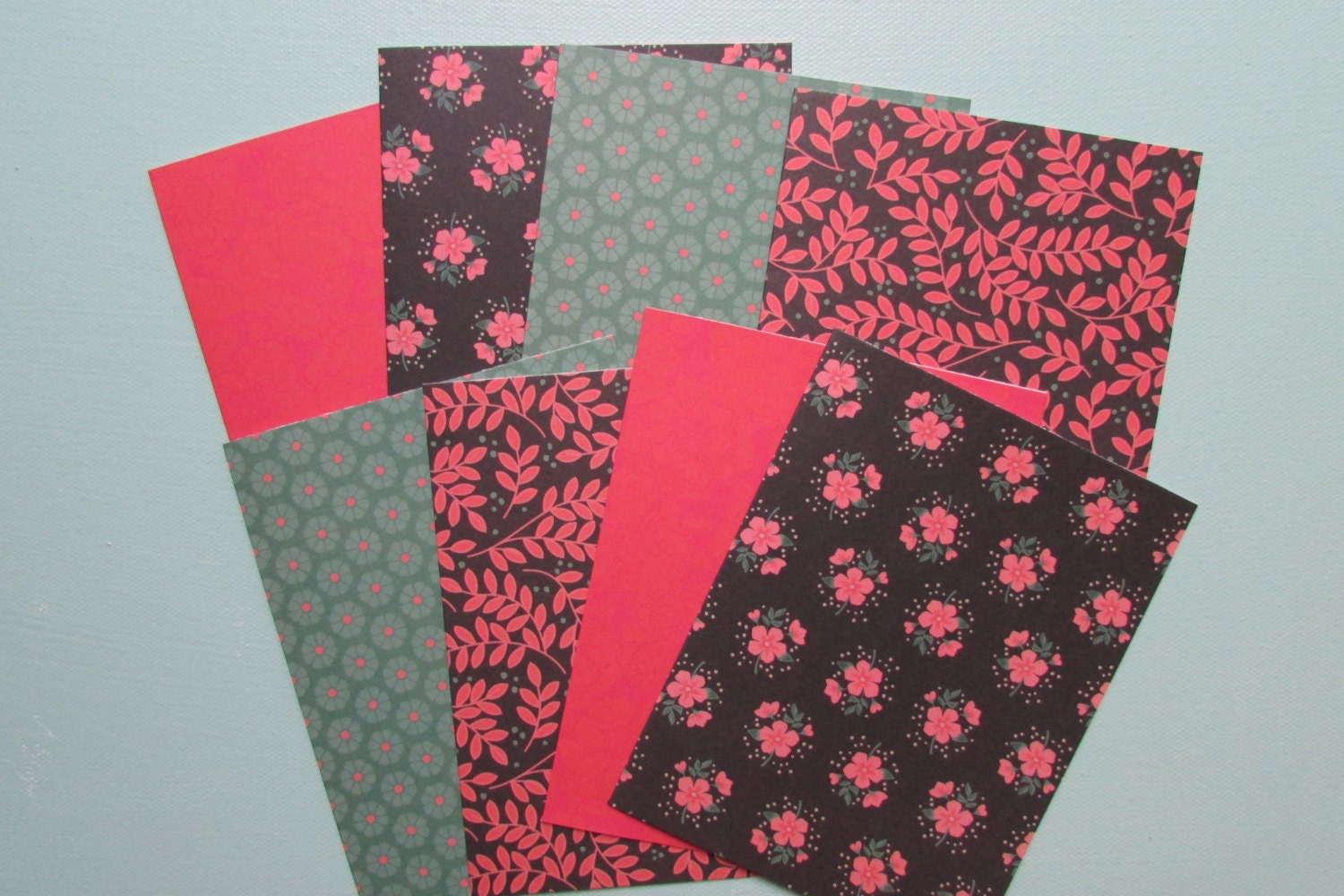 Blank cards set of 8 stationery sets by HabitatHaven on Etsy