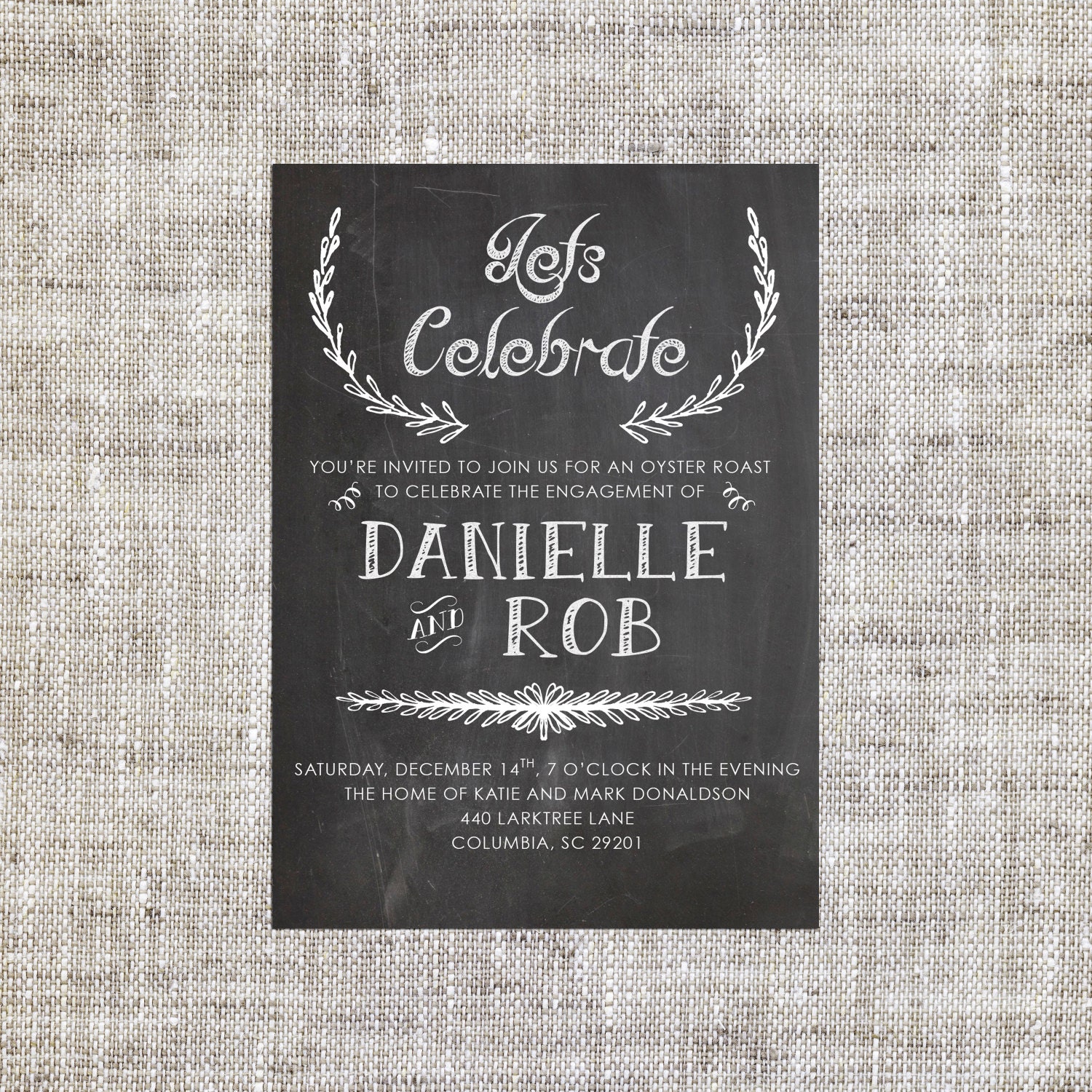 Chalkboard Engagement Invite