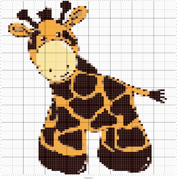 Knit Baby Giraffe Charts Intarsia Knitting Graphs PDF