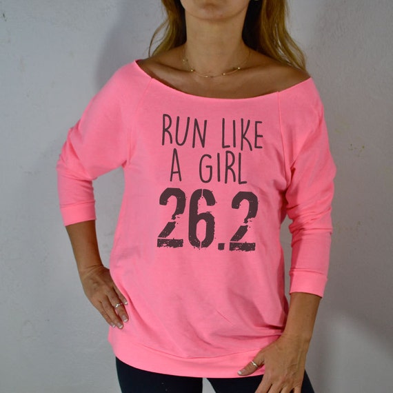 Run Like A Girl 26.2. Women's Sweatshirt. Gym Clothing. Eco-Sweatshirt 