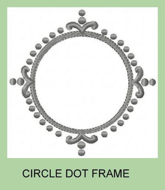 Download Circle Dot Monogram Frame Machine Embroidery by ...