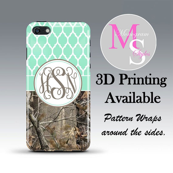 Monogram iPhone 7 Case Personalized Phone Case Realtree Camo