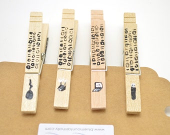 Gift For Computer Geeks, Programmer Gift, Clothespin Magnets, Nerd Gift, Magnet Clips, Refrigerator Magnets, Organization Board