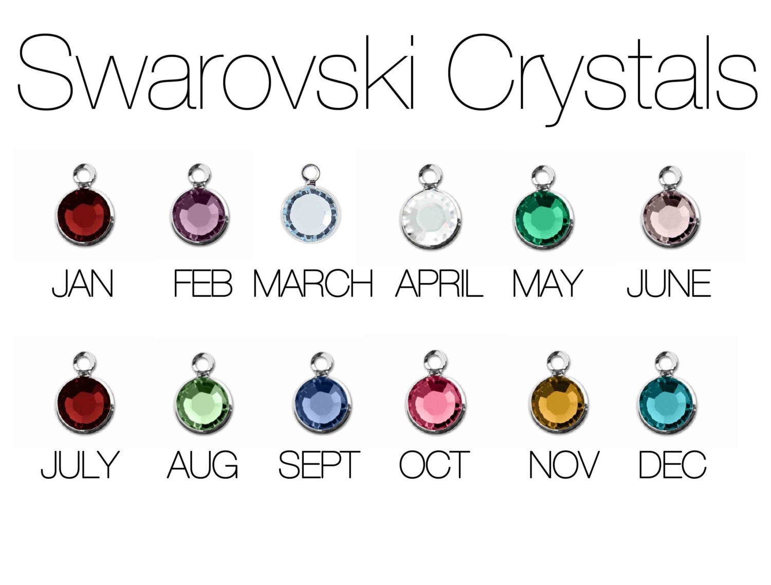 Swarovski birthstone add on