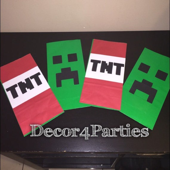 Minecraft Favor bags creeper Party bags and by Decor4Parties