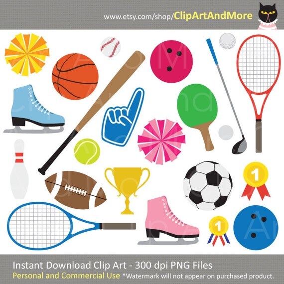 Sport Clipart Clip Art Sport Equipment Clipart by ClipArtAndMore