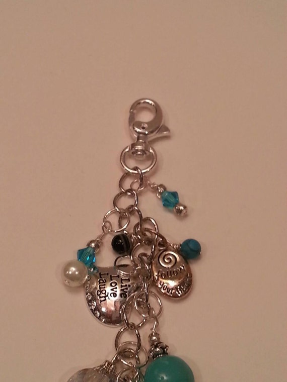 Turquoise Purse Charm by BeadsWithACause on Etsy