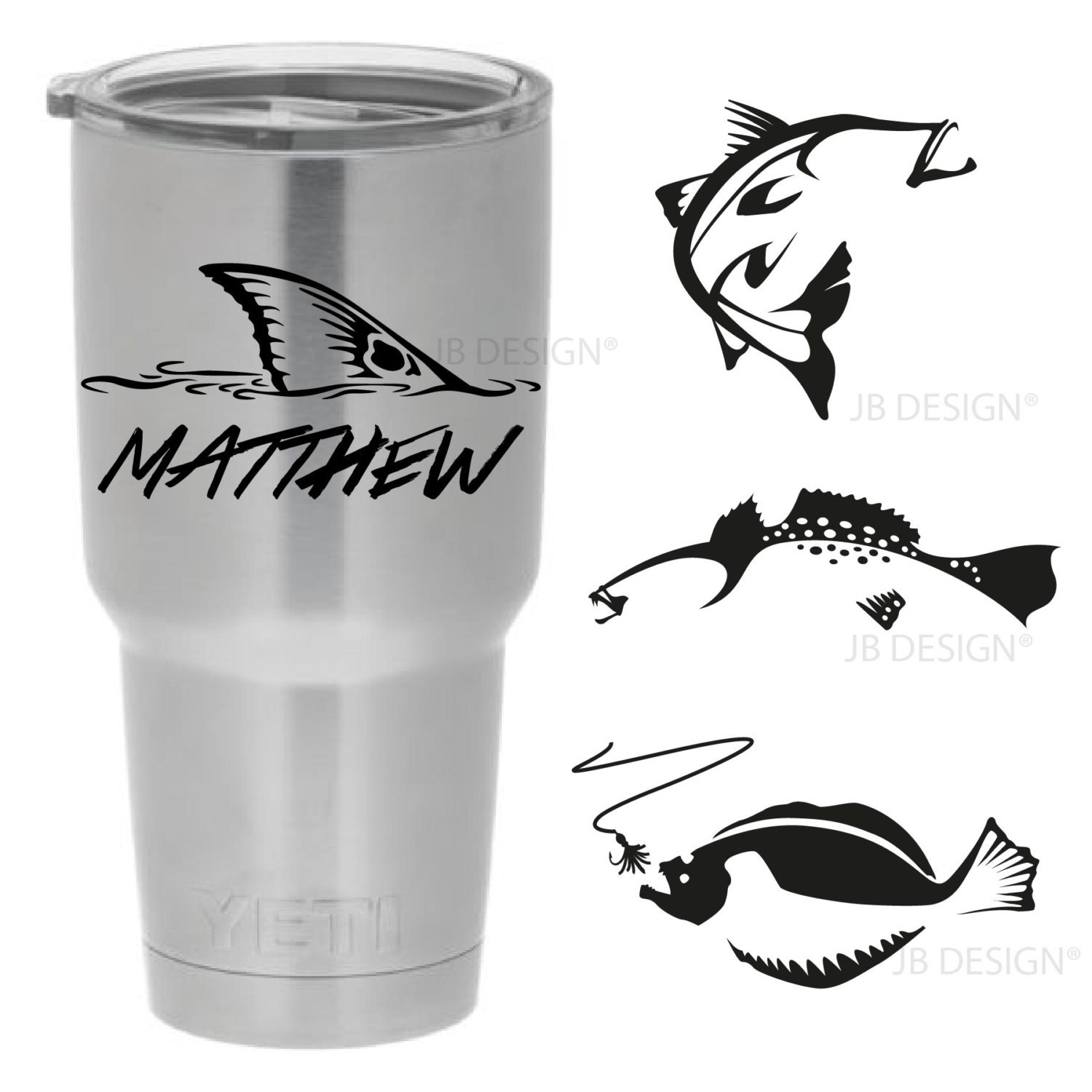 Vinyl Decals for Yeti or Similar Style Mugs Fishing Designs