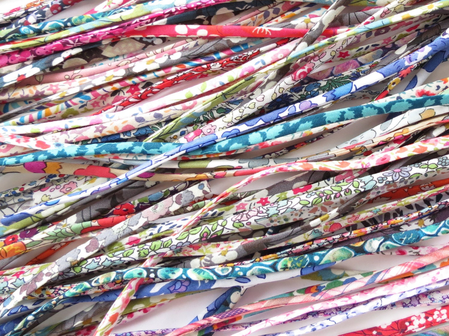 5 yards Liberty spaghetti cord cut offs mystery grab bag of